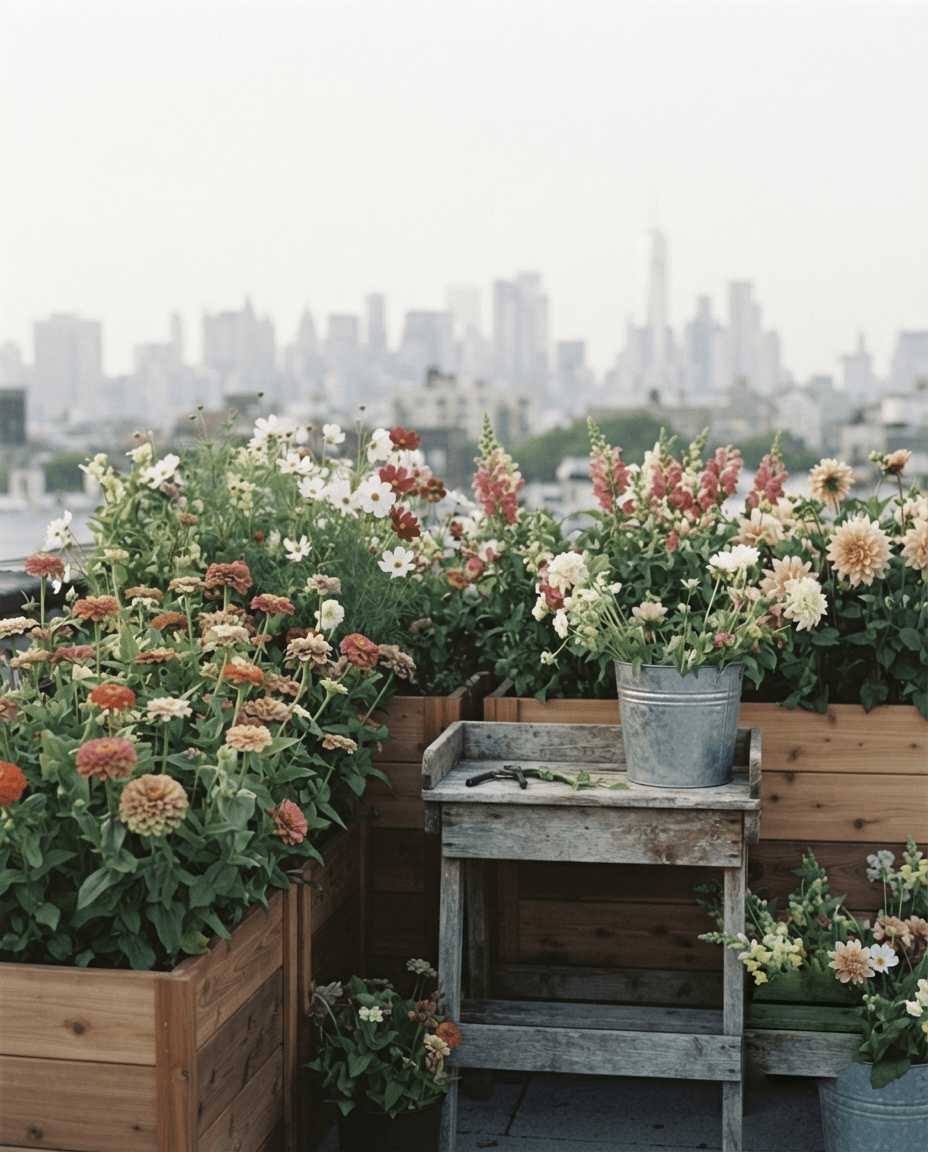 Brooklyn Rooftop Cutting Garden — Rooftop cutting garden design